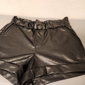 Black Faux Leather Shorts